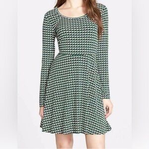 Michael Kors Green And Red Geometric Print Dress